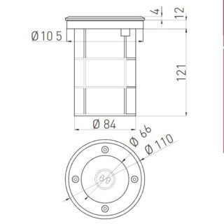 GTV zunanja talna svetilka ALFA-O 1x GU10 230V IP67