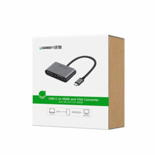 Ugreen USB-C na HDMI in VGA + PD adapter siv – box
