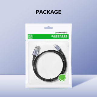UGREEN USB 2.0 A na USB-C kabel 2m (črn) – polybag