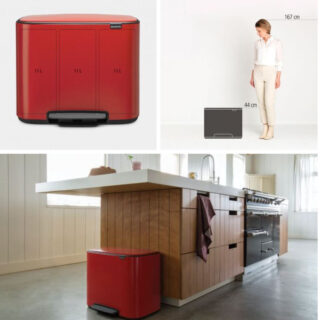 Brabantia koš na pedal 3x11L rdeč 121029