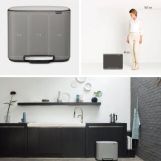 Brabantia koš na pedal 3x11L siv 121524