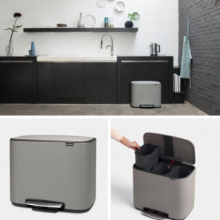 Brabantia koš na pedal 3x11L siv 121524