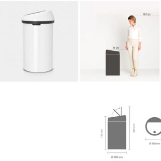 Brabantia koš na dotik bel 108686