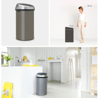 Brabantia koš na dotik platina 402463