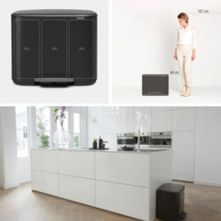 Brabantia koš na pedal 3x11L črn 121104