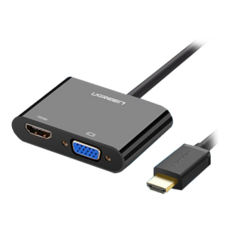 Ugreen HDMI na VGA+HDMI adapter črn – box