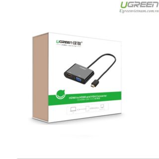 Ugreen HDMI na VGA+HDMI adapter črn – box