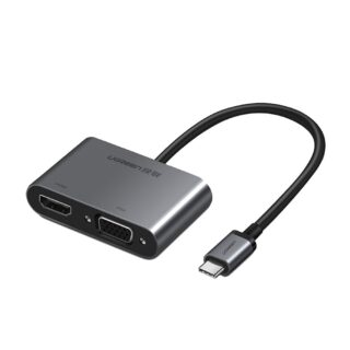 Ugreen USB-C na HDMI in VGA + PD adapter siv – box