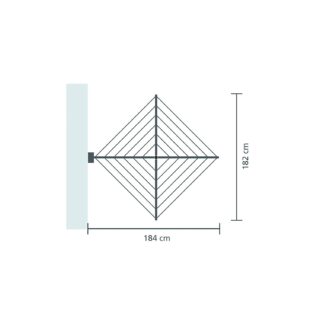Brabantia stenski sušilnik WALLFIX za perilo, 24 m