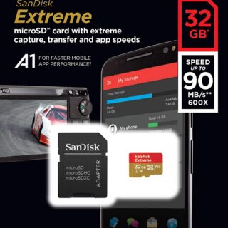 SanDisk 32GB Extreme Micro SDHC A1 CL10 V30 UHS-I U3 100MB/s Mobile spominska kartica + adapter