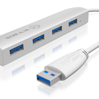 Icybox IB-AC6401 4 portni USB 3.0 razširitveni hub, aluminijast