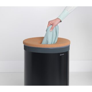 Brabantia koš za perilo 60L okrogel, črn