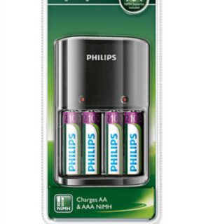 PHILIPS POLNILNIK BATERIJ MULTILIFE + 4X AA BATERIJE