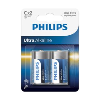 PHILIPS BATERIJA C – ULTRA ALKALINE 2 KOS (R14)