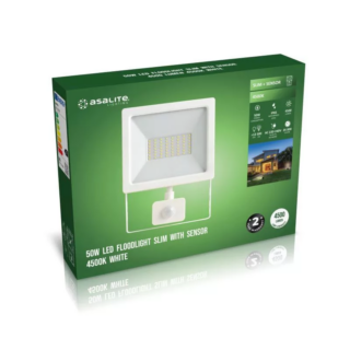 Asalite LED bel reflektor Slim 50W 4500K (4500 lumnov) + senzor