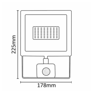Asalite LED bel reflektor Slim 50W 4500K (4500 lumnov) + senzor