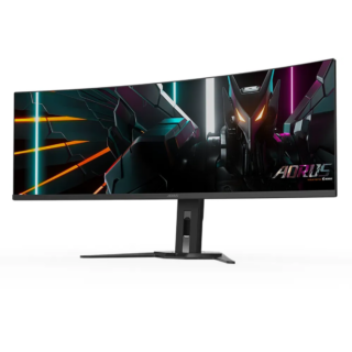GIGABYTE AORUS CO49DQ 49” OLED DQHD ukrivljen monitor, 5120 x 1440, 0.03ms, 144Hz, zvočniki