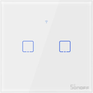 SONOFF pametno stensko stikalo Wi-Fi + RF433 dvojno T1EU2C-TX