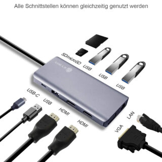 Icybox IB-DK4070-CPD USB-C priklopna postaja s Power Delivery 100W