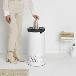 Brabantia koš za perilo 35L okrogel, bel