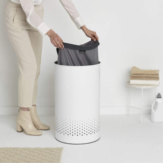 Brabantia koš za perilo 60L okrogel, bel