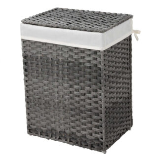 SONGMICS Košara za perilo Ratan 90L siva, LCB51WG